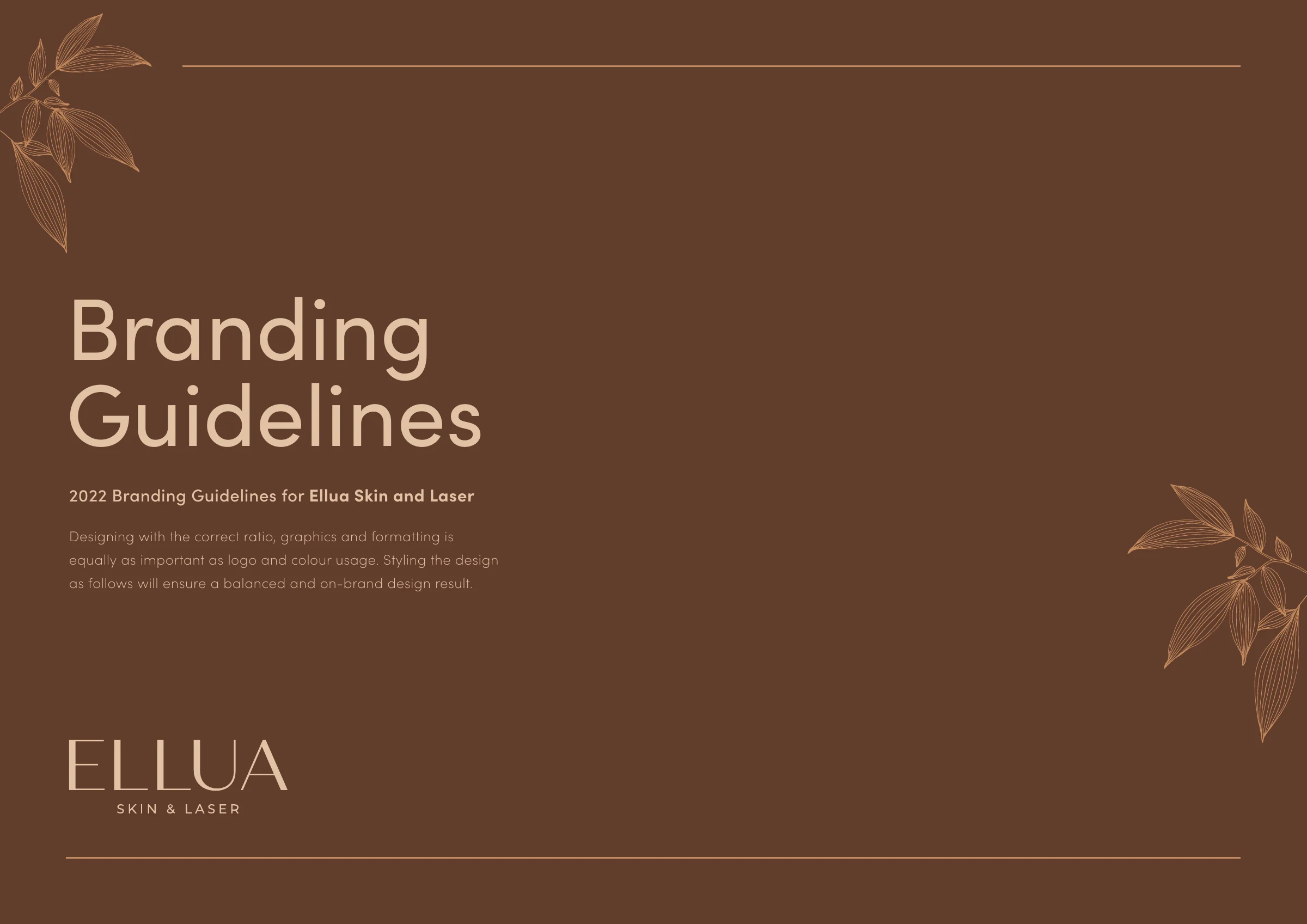 Cover of the Ellua Skin & Laser branding guidelines designed by Webics