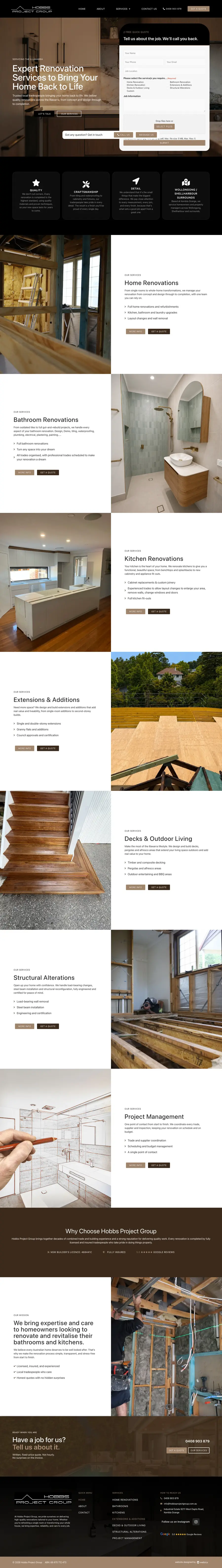 Hobbs Project Group website designed and built by Webics