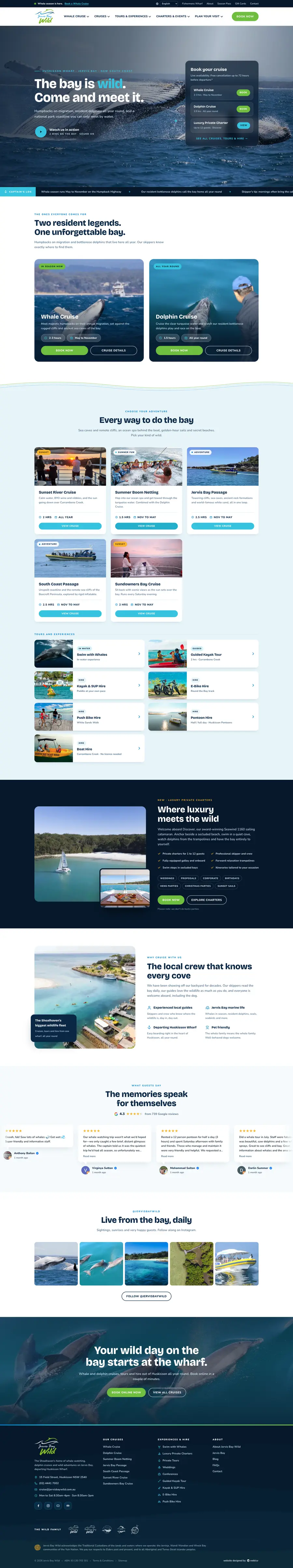 Jervis Bay Wild website designed and built by Webics