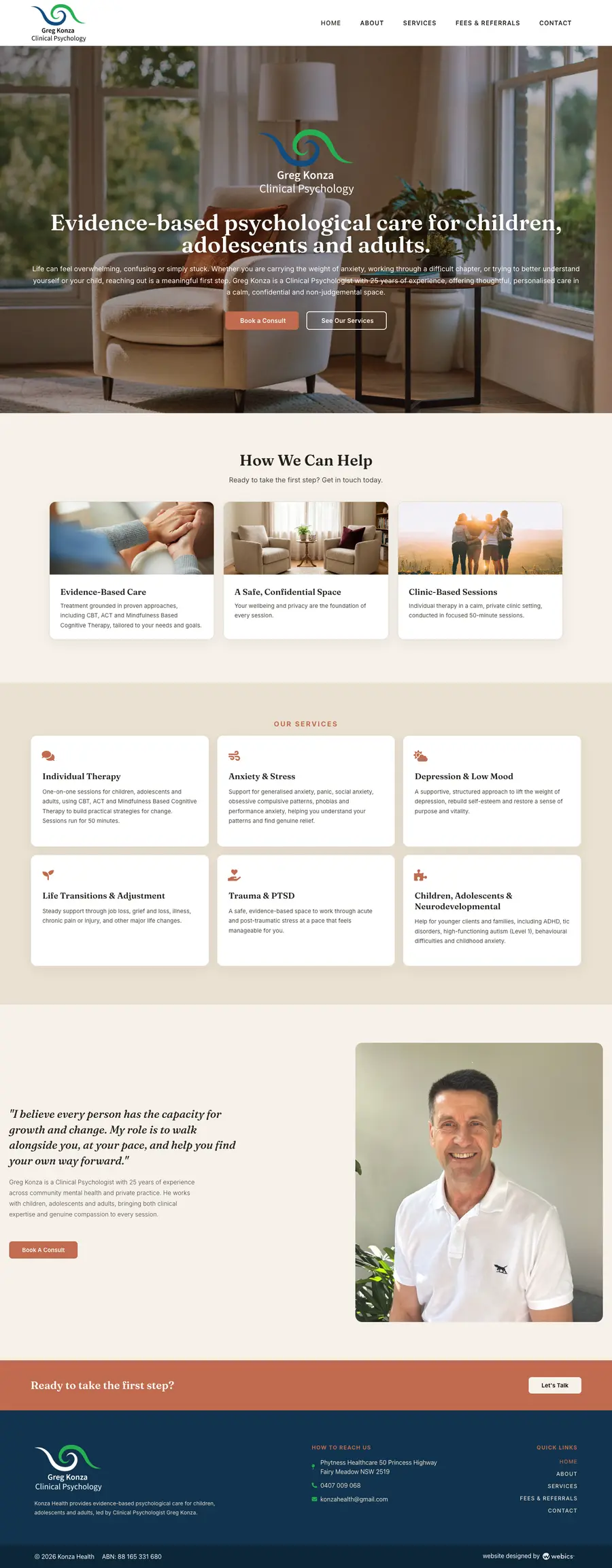 Konza Health website designed and built by Webics