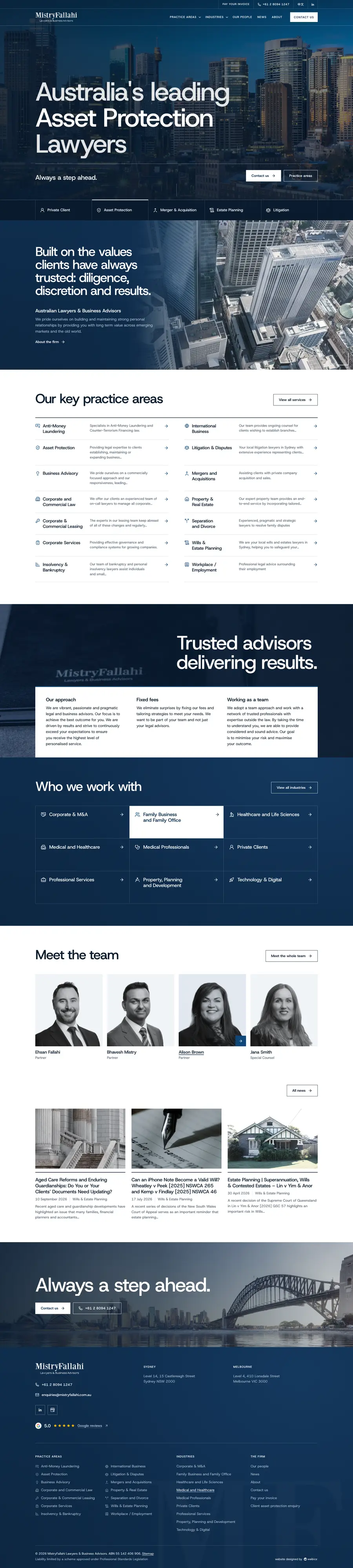 MistryFallahi website designed and built by Webics