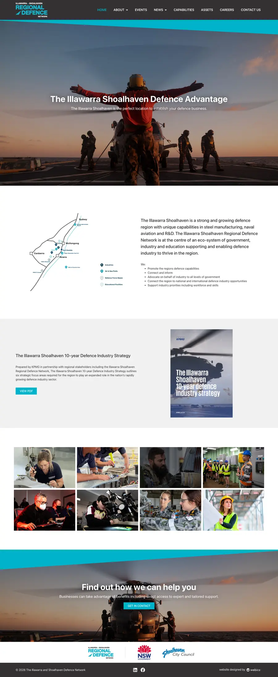 Illawarra Shoalhaven Regional Defence Network website designed and built by Webics