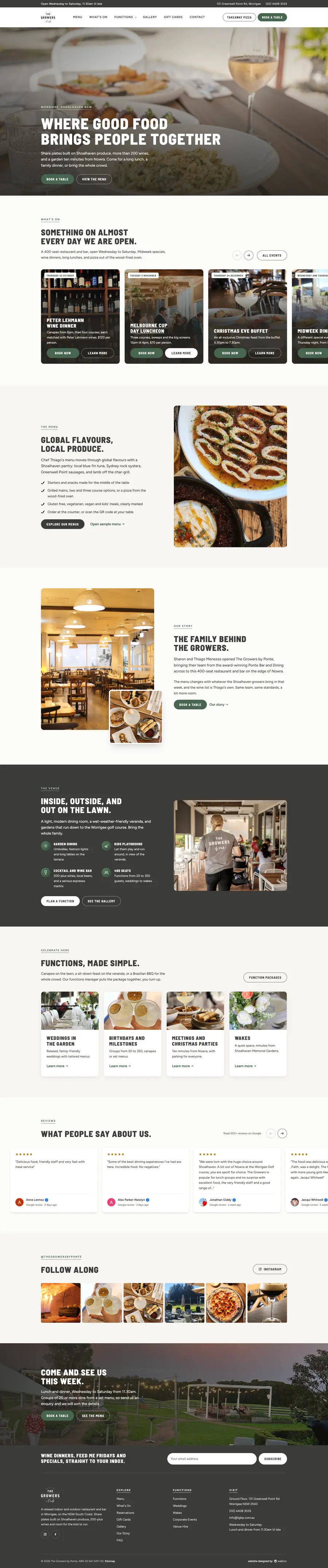 The Growers by Ponte website designed and built by Webics