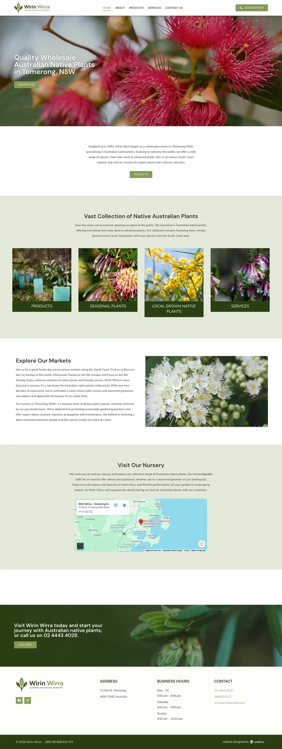 Wirin Wirra website designed and built by Webics