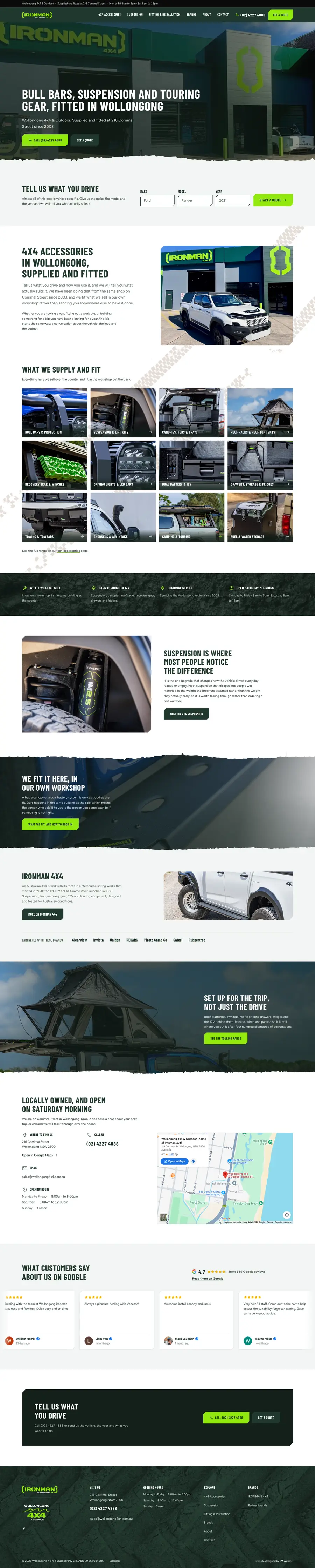 Wollongong 4x4 & Outdoor website designed and built by Webics